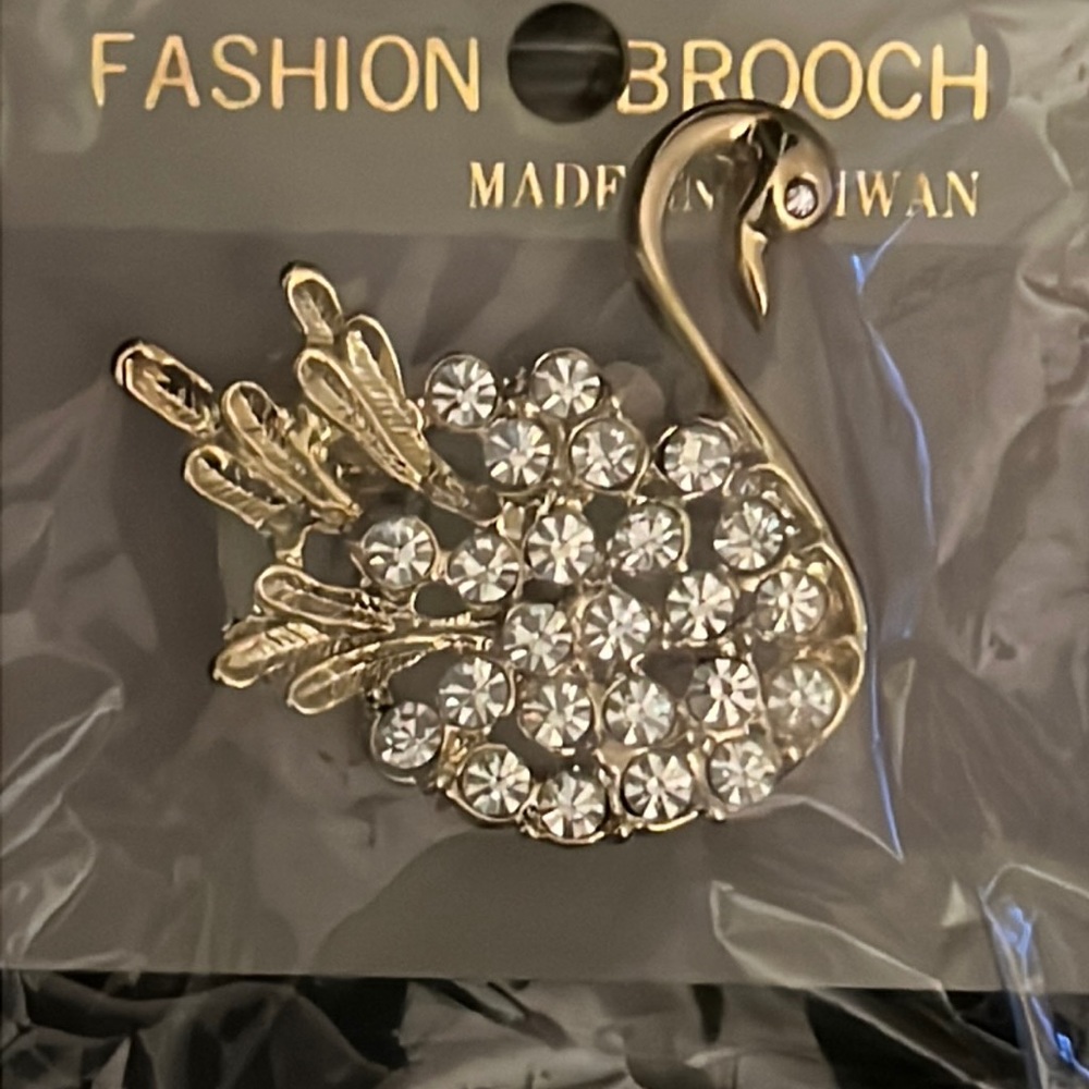 gold swan rhinestones